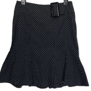 MKM Designs Polka Dot Peplum Skirt Women 7 8 Knee Length Stretch Vintage Black
